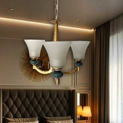 Uplight Chandelier 5003A-3 Arms - Brass