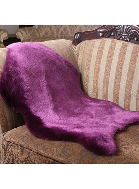 Generic Washable Shiny Imitation Wool Carpet Purple 2cm
