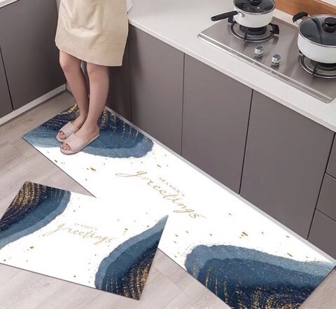 Toilet Floor Mat 3-piece  Soft Bathroom Bath Mat Floor Rug Carpet With 3pcs Size 45 x70CM
 (Printed, 45x70CM)