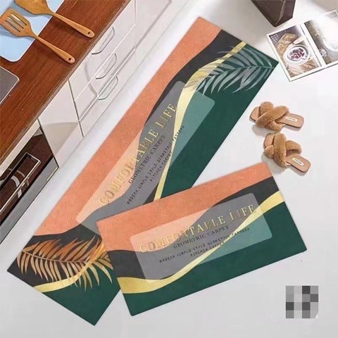 Lovey Cartoon Kitchen Mats Kitchen Rugs Bedroom Carpets Set Absorbent Thick Non-slip Washable, Area Rugs for Kitchen Floor Indoor Outdoor Entry(40x 60cm and 40x120cm)- 2PCS Set