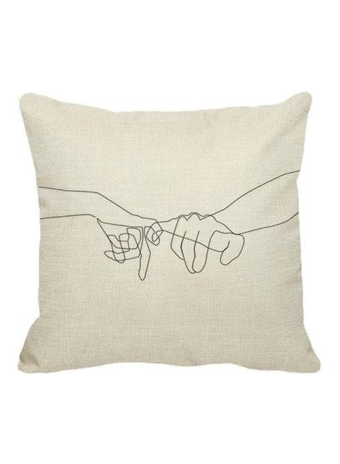 Generic Playing Hands Printed Cushion Cover Mixed Beige/Black 45x45centimeter