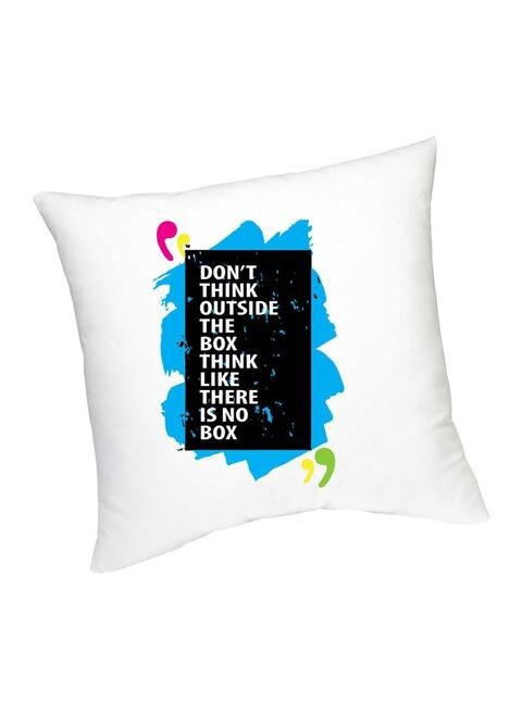 FMstyles Don&#39;t Think Outside The Box Printed Cushion White/Black/Blue 45 cm