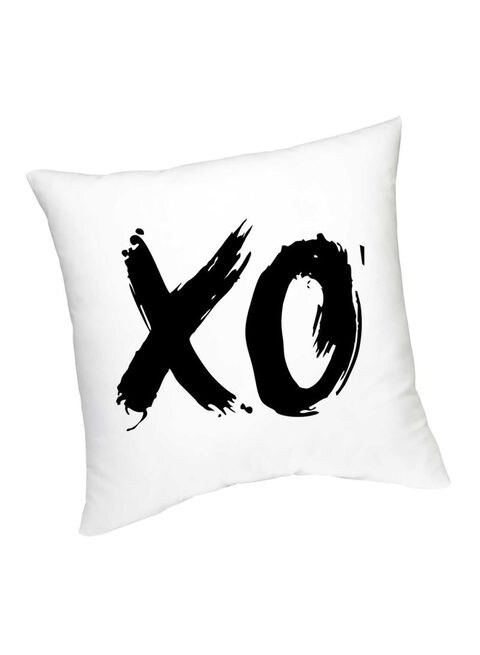 FMstyles XO Logo Printed Cushion White/Black 45 cm