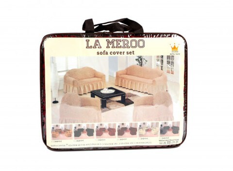 Sofa Cover Set, LA MEROO, Spandex Non Slip Soft, 85% Polyster &amp; 15% Spandex, 7 Seater, Washable Furniture Protector (Maroon)