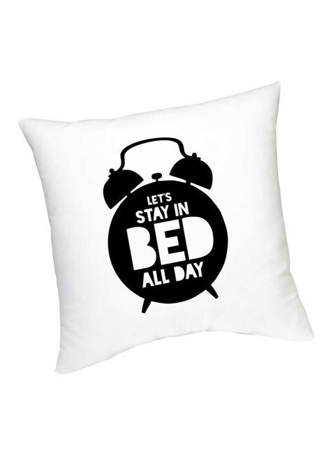 FMstyles Let&#39;s Stay in Bed All Day Printed Cushion White/Black 45 cm