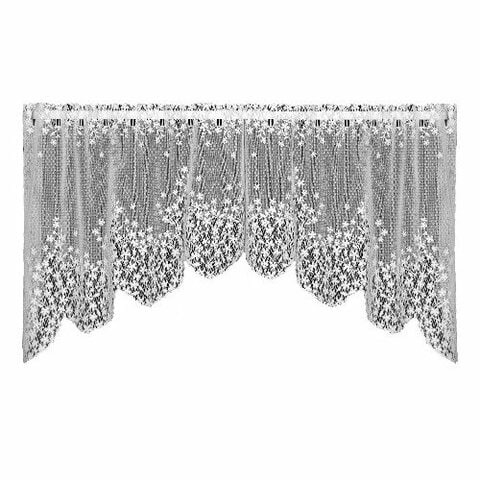 Heritage Lace Blossom 48-Inch Wide By 22-Inch Drop Swag Pair, Ecru