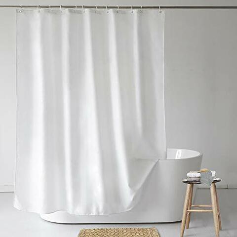 Ufriday 36 Inch Shower Liner, Solid White Fabric Shower Curtain, Waterproof, Suitable For Any Decor And Hotel, Stall Size 36 X 72