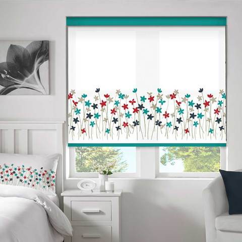 Borderflower Blush  Translucent Roller Blinds W: 200cm H: 200cm