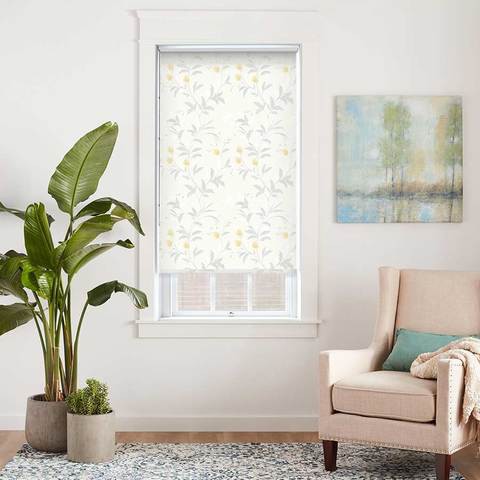 Clover White  Blackout Roller Blinds W: 120cm H: 200cm