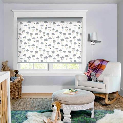 Cloud Burst Rain  Translucent Roller Blinds W: 200cm H: 200cm