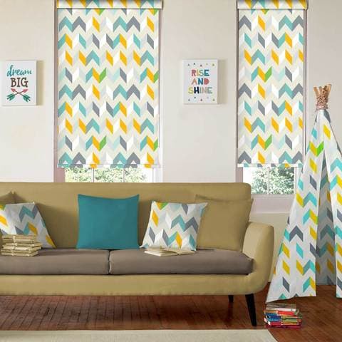 Chevron  Blackout Roller Blinds W: 90cm H: 200cm