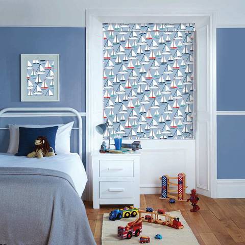 Boats  Blackout Roller Blinds W: 90cm H: 200cm