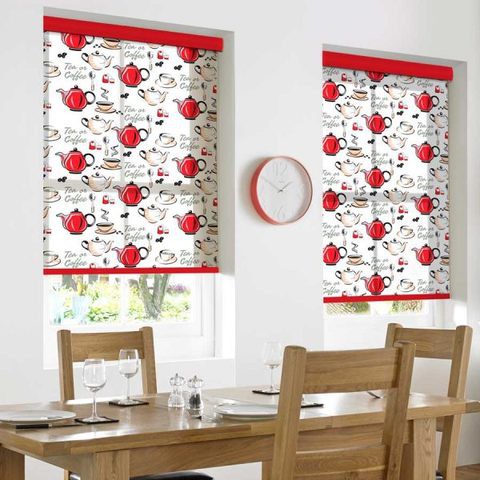 Afternoon Tea Crimson Blackout Roller Blinds W: 90cm H: 200cm