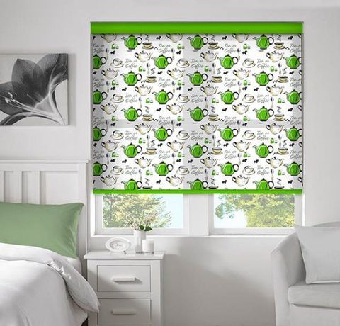 Afternoon Tea Fern Translucent Roller Blinds W: 90cm H: 200cm