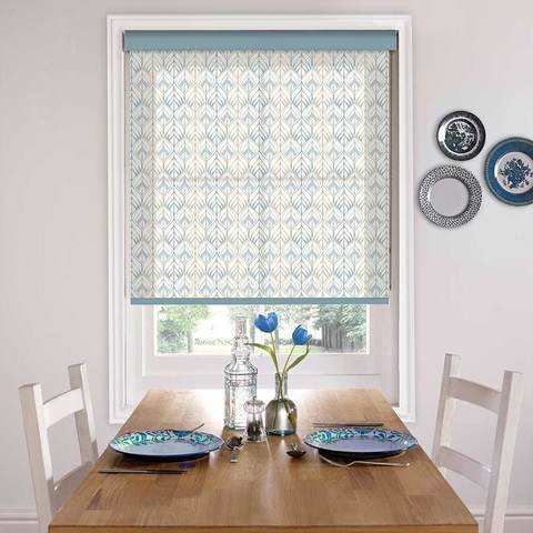 Aurora Blue Translucent Roller Blinds W: 90cm H: 200cm