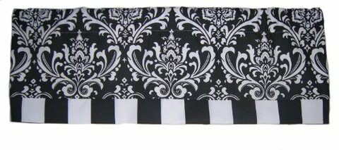 Rlf Home Royal Banded Damask Straight Valance, Black