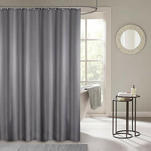 Lutree Shower Curtain Polyester 72 72 Inch Water Repellent Fabric,Gray.