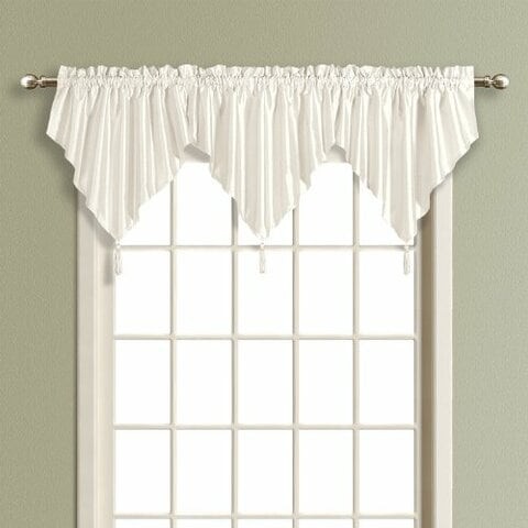 United Curtain Anna Ascot Valance, 42 By 24-Inch, White