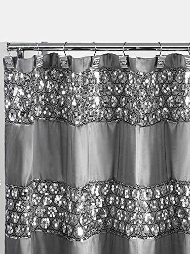 Popular Bath 231014 Sinatra Collection, Shower Curtain, Silver