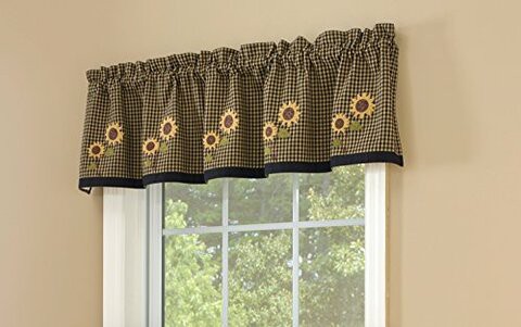 Park Designs Sunflower Check Lined Valance, 60 X 14