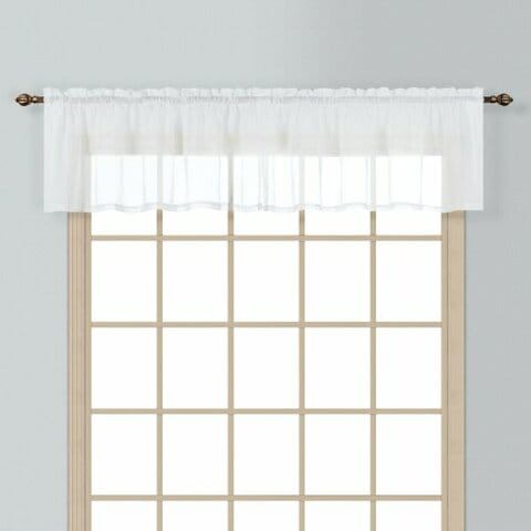 United Curtain Batiste Semi-Sheer Straight Valance, 54 By 18-Inch, White