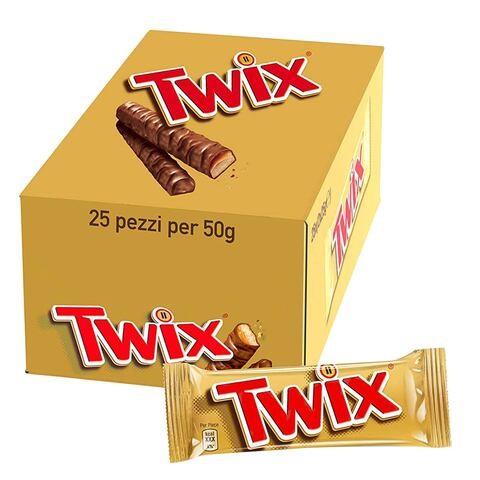 Twix Twin Chocolate Bars 50g x Pack of 25