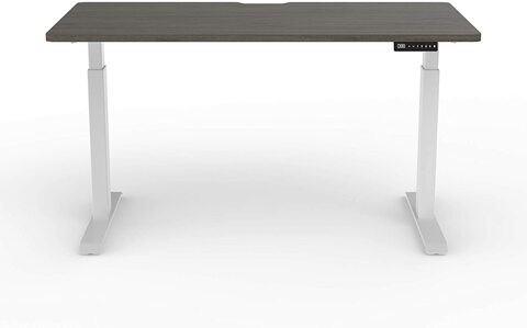 Navodesk Electric Height Adjustable Computer Desk, Bluetooth Enabled White Frame (Frame+Top) (Ash Brown, 59 x 30 inch)
