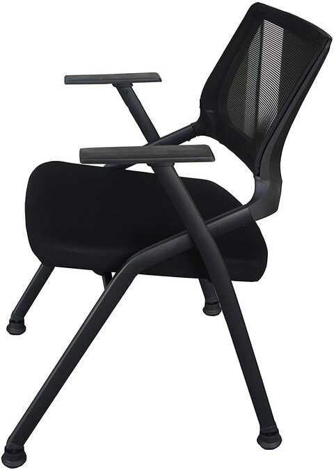 Mahmayi 632L Black Ergonomics Folding Chair Computer Chair, Visitor Chair, Back Rest Chair Visitor Conference Chairs , Heavy Duty Steel Can Hold Upto 150KG (Without Wheels)