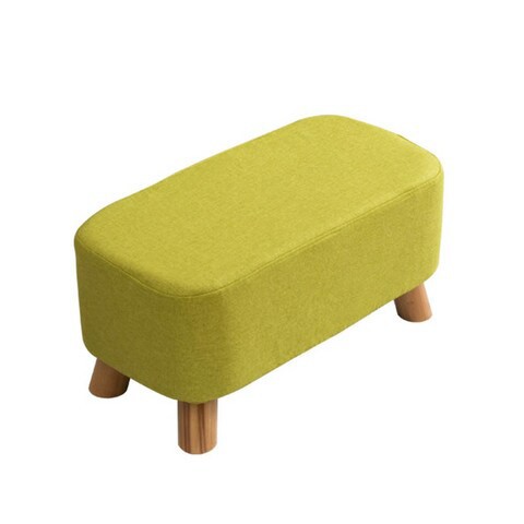 ZENHOME Simple Solid Wood Sofa Footstool Green