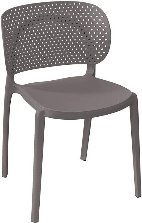 Mono Chair Dotted, Premium Stackable Chairs, Modern Nordic PP Chair for Indoor &amp; Outdoor Use, Dining &amp; Leisure Bistro Chairs By Daamudi (Mocha Brown, 2 PC SET)