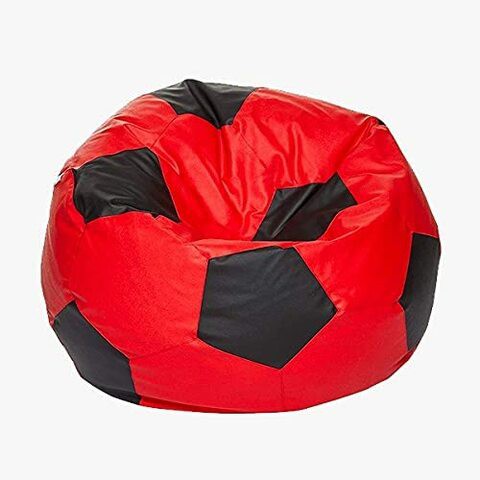 Luxe Decora Football Bean Bag - Black/Red