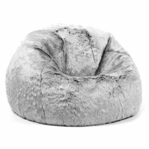 Comfy - Faux Fur Bean Bag Grey