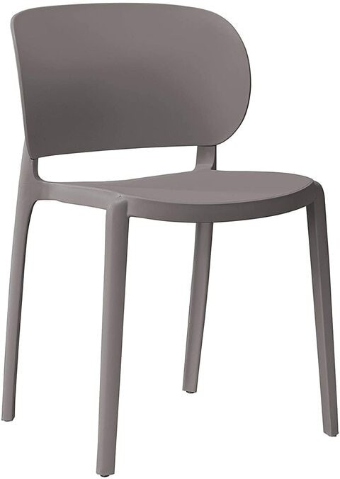 دامودي كرسي بريميوم أحادي عصري قابل للتكديس، للاستخدام الداخلي والخارجي، 2 كرسي - بني موكا