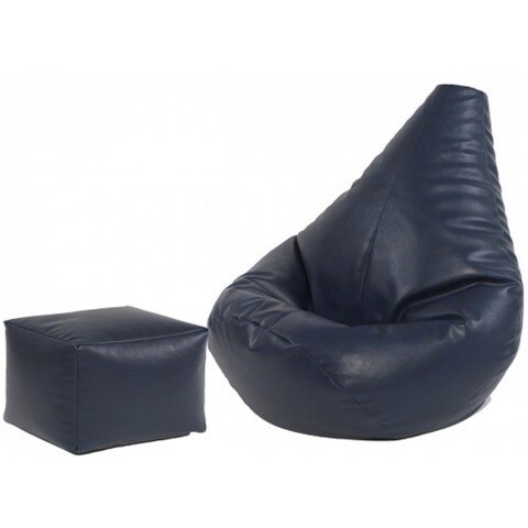 Comfy xl Bean Bag &amp; Footrest - Blue