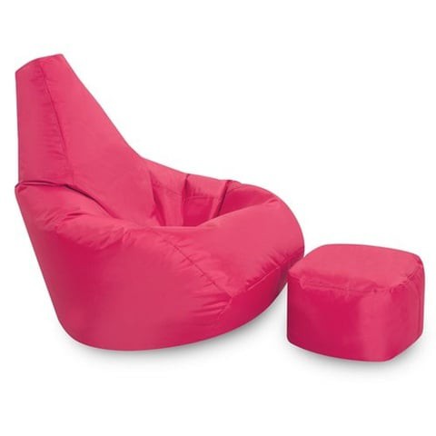 Comfy xl Bean Bag &amp; Footrest - Pink