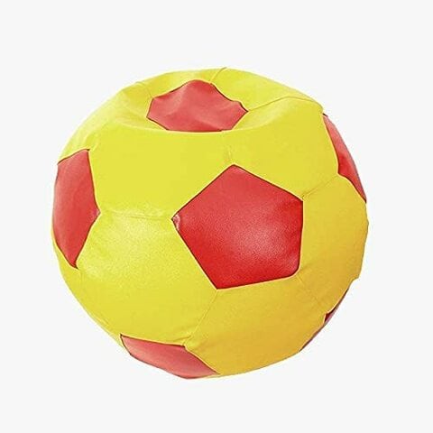 Luxe Decora Football Bean Bag Yellow/Red