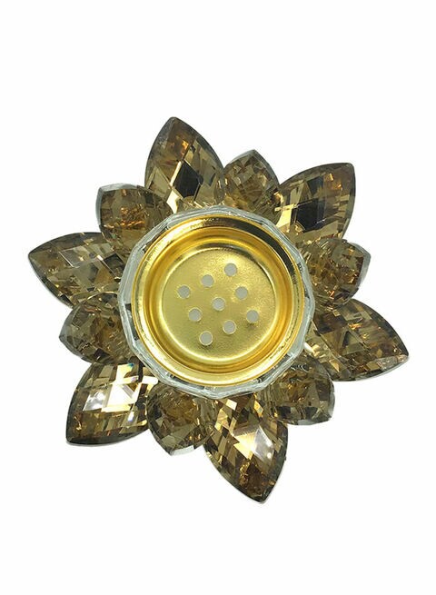 Generic Flower Shaped Incense Burner Gold 8x8x4cm