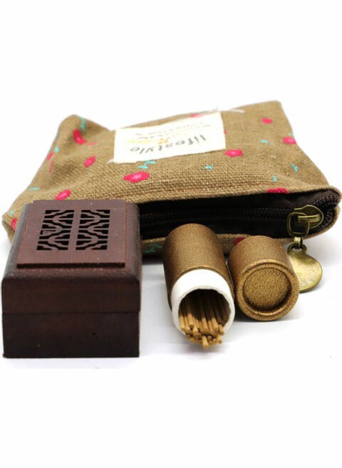 Generic 30-Piece Oud Sticks And Mini Burner Gift Set Brown 9X9Centimeter