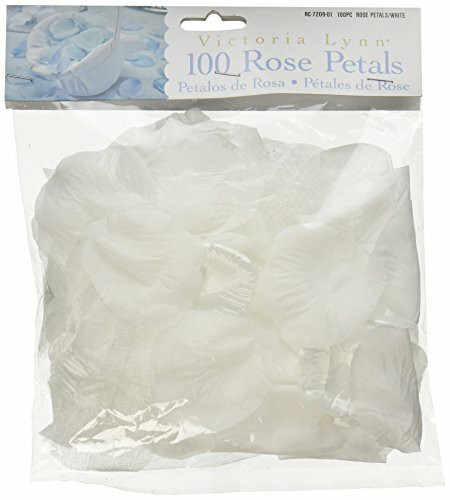 Darice RC-7209-01 Decorative Satin Loose Rose Petals, White, 100-Pack