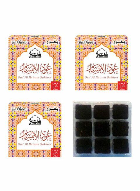 Dukhni-Pack of 3 Oud Al Ibitisam Bakhoor - 3x18 grams