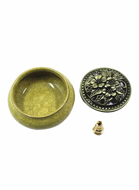 Generic Ceramic Incense Holder Yellow/Gold 3.9 x 2.8inch