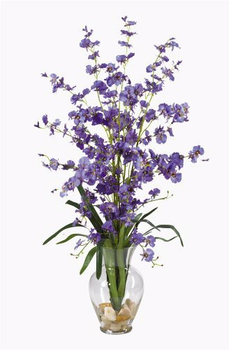 Nearly Natural 1073-PP Dancing Lady Liquid Illusion Silk Flower Arrangement, Purple