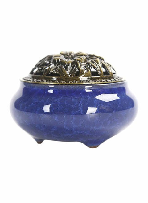 Generic Ceramic Stoneware Incense Burner Purple 10x7.2centimeter