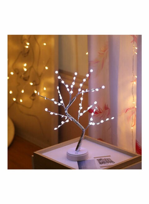 Generic Christmas Lights LED Copper Wire Lights Tree Lights 60 Lights Snowflake-Tree Lights White 33*4*17Cm