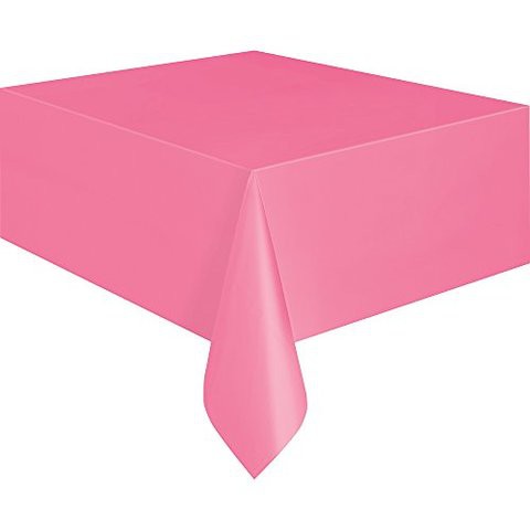 Hot Pink Plastic Tablecloth, 08&quot; X 54&quot;