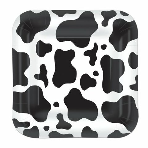 Beistle Cow Print Plates (Square-Shaped)