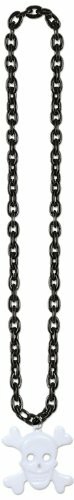 Beistle Black Chain Beads W/Skull &amp; Crossbones Medallion Party Accessory (1 Count) (1/Card)