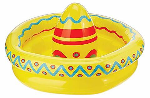 Beistle Inflatable Sombrero Cooler Party Accessory 18-Inch By 12-Inch (1 Count), Multicolor, One Size