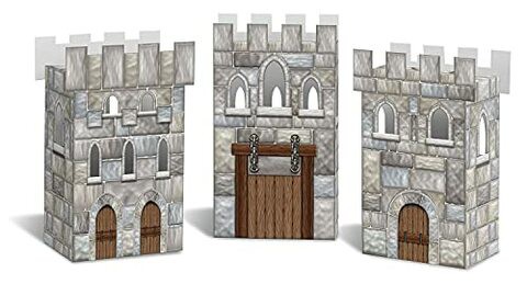 Beistle Castle Favor Boxes, 3  x 6, Multicolored