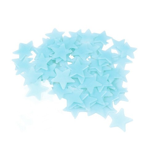 Generic-Glow In The Dark 3D Stars Wall Stickers 100Pcs Luminous Fluorescent Plastic Wall Sticker for Kids Baby Room Bedroom Ceiling Home Decor
